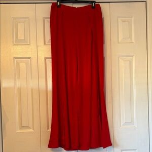 Lulus Red Fly-Away Pants – Zipper Back, No Stretch